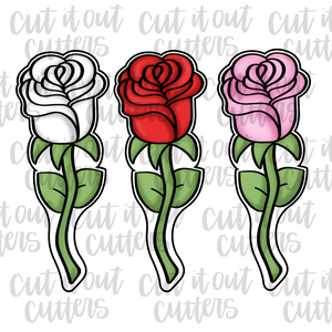 Skinny Single Rose Cookie Cutter