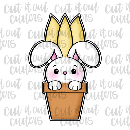 Skinny-ish Potted Tulip & Bunny Cookie Cutter