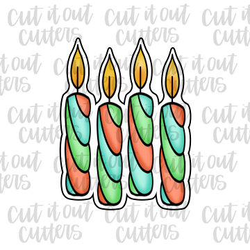Skinny Candle Pack Cookie Cutter