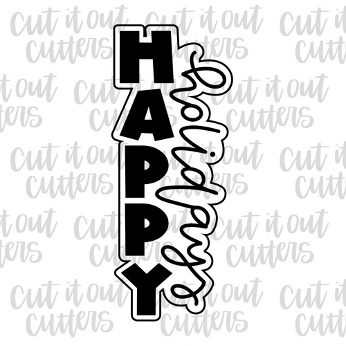 Skinny Happy Holidays Cookie Cutter