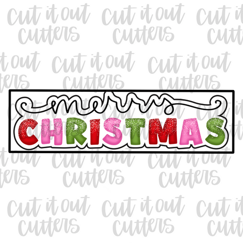 Skinny Merry Christmas 2 Cookie Cutter