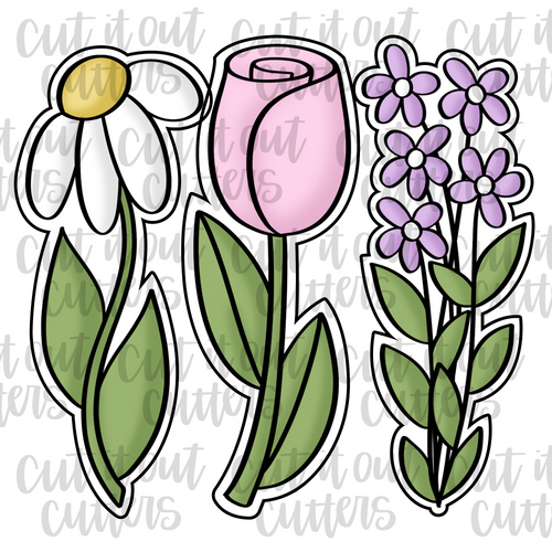 Skinny Sweet Flower Cookie Cutter Set