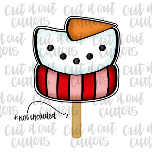 Snowman Stick Face Cookie Cutter