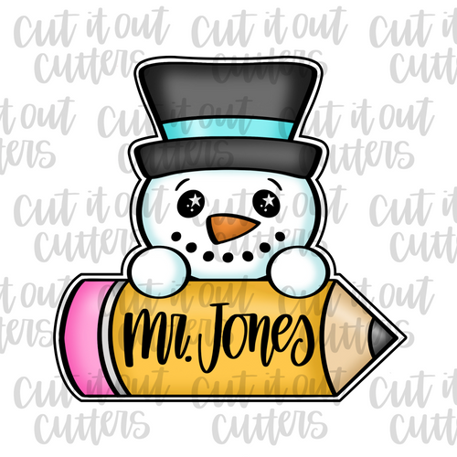 Snowman with Hat Pencil Cookie Cutter