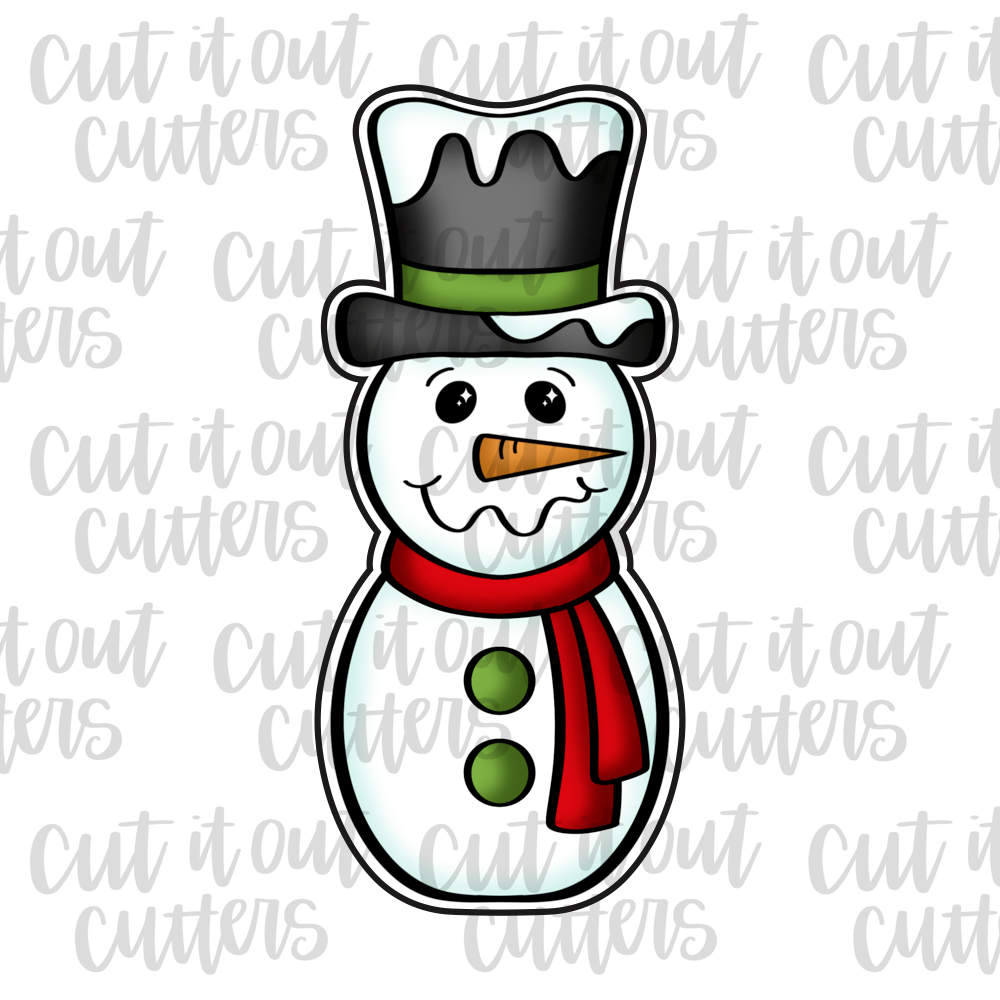 Cartoon snowman stamp cookie cutter