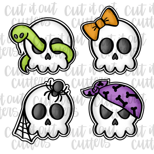 Spooky Skulls Mini Cookie Cutter Set