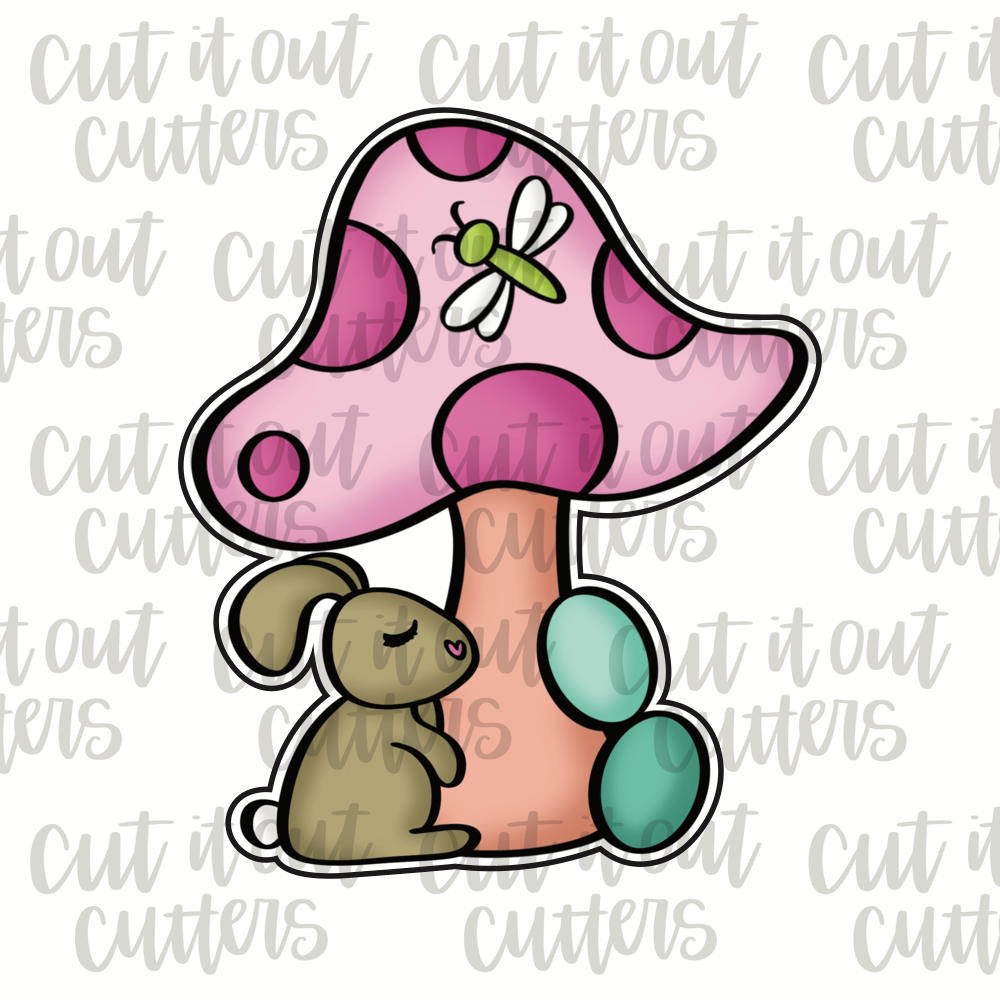 Spotted Mushroom with Bunny Cookie Cutter