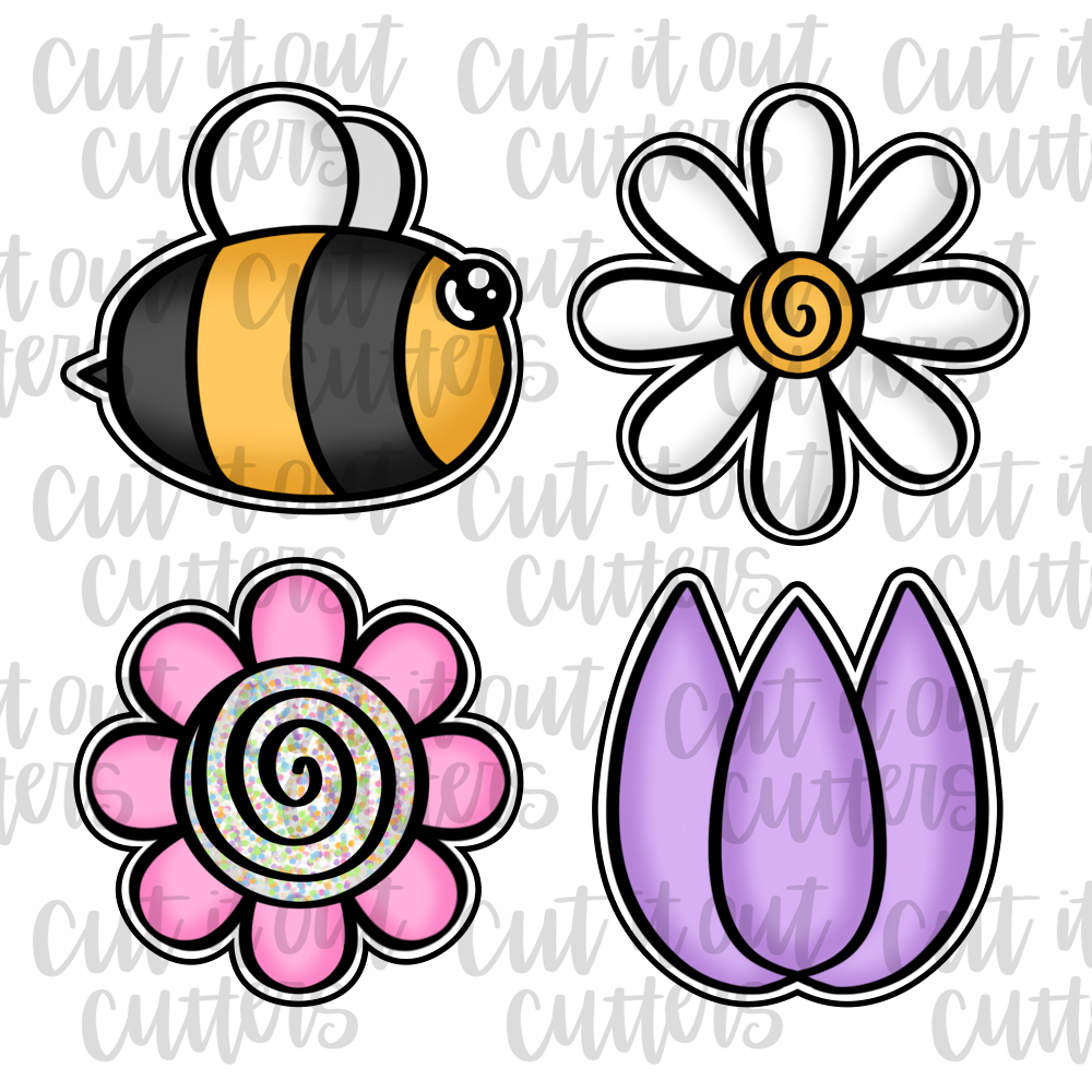 Spring Flowers Cookie Cutter Mini Set – Cut It Out Cutters