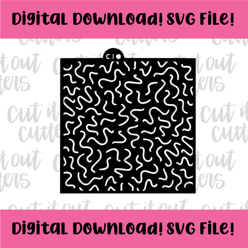 DIGITAL DOWNLOAD SVG File for Squiggles Stencil
