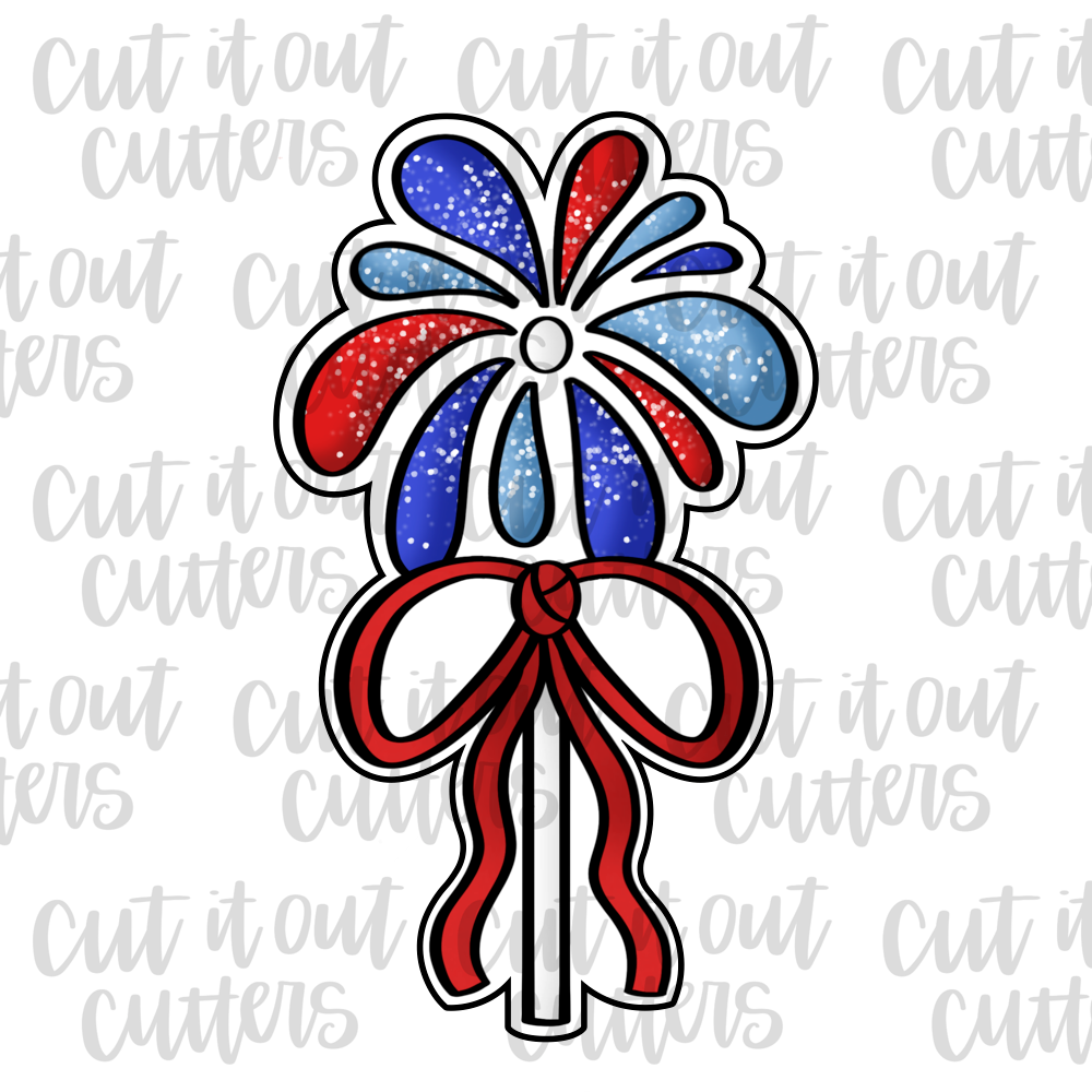 Tall Popping Firework on a Stick Cookie Cutter