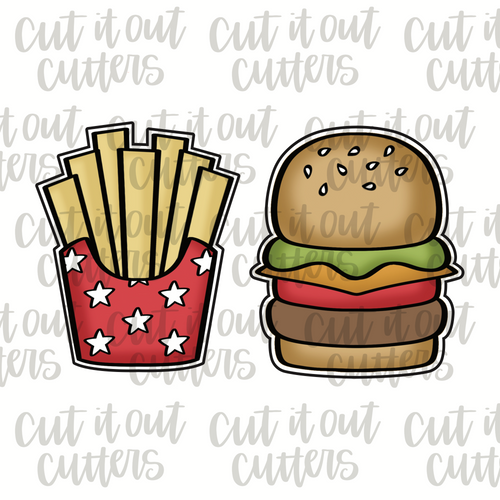 Tall Fries & Burger Cookie Cutter Set