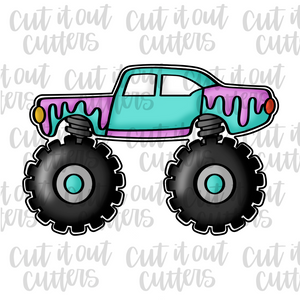 Teal Monster Truck Cookie Cutter