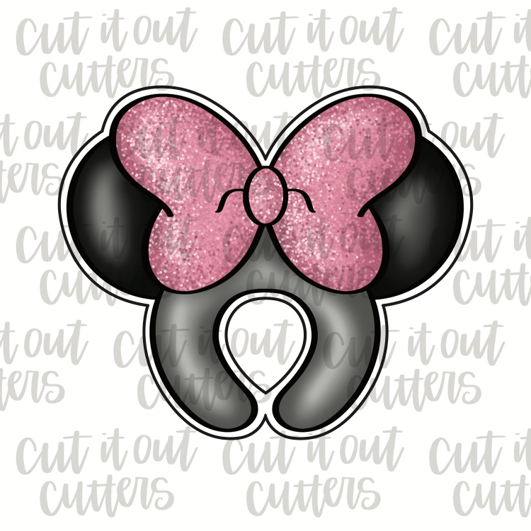 Theme Park Ears with Bow Cookie Cutter