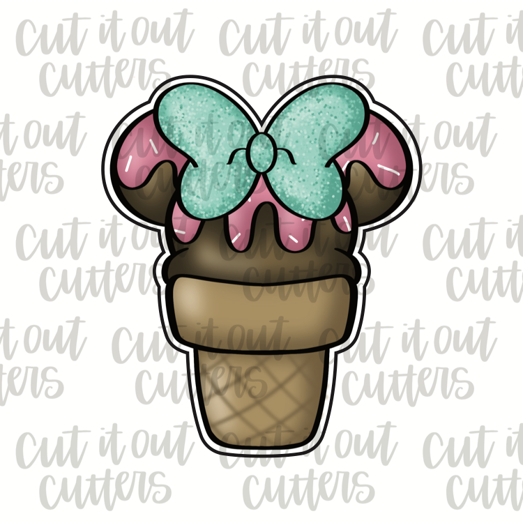 Theme Park Ice Cream with Bow Cookie Cutter
