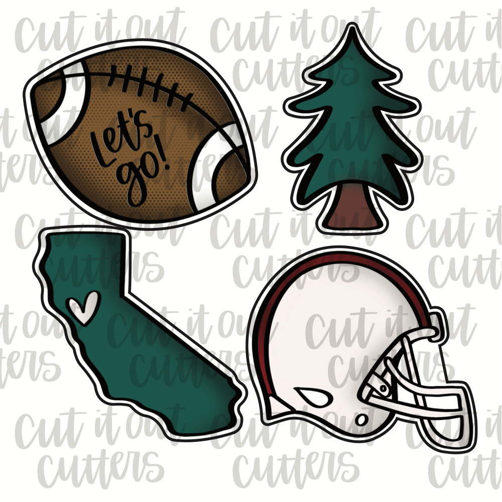 Tree & CA Football Mini Cookie Cutter Set