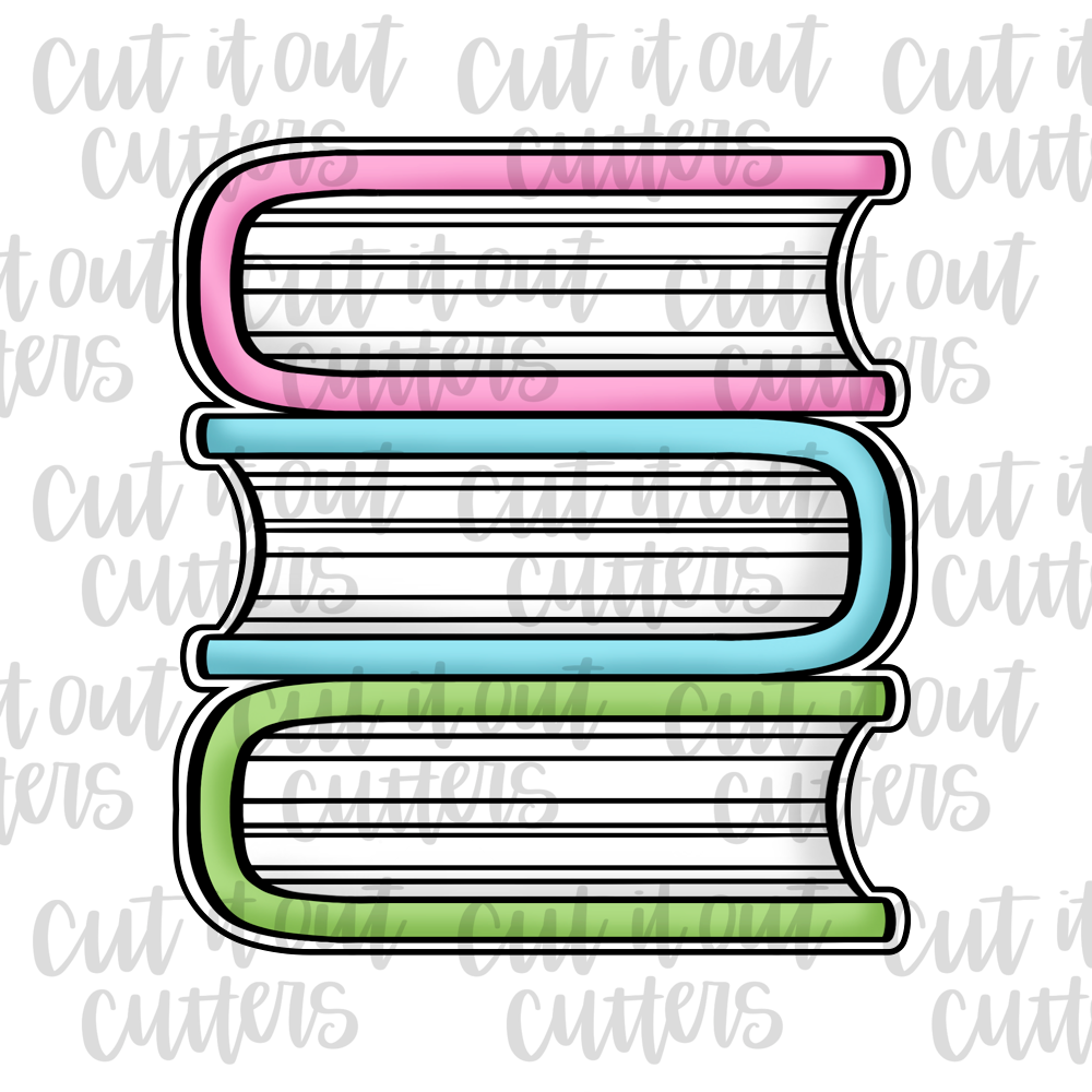 Book Stack Cookies Triple Book Stack Cookie Cutter – Cut It Out Cutters