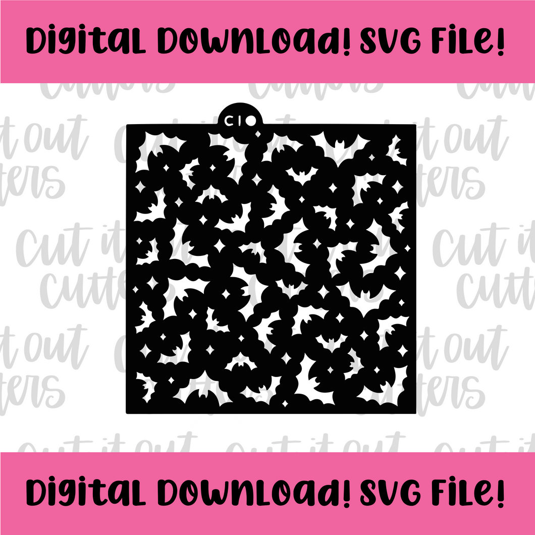 DIGITAL DOWNLOAD SVG File for Twinkles & Bats Stencil