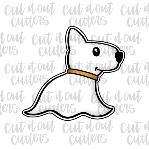 Wavy Ghost Dog Cookie Cutter