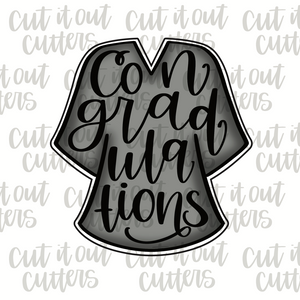 Worded Grad Gown Cookie Cutter