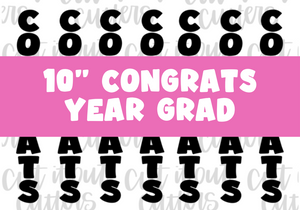 10" Skinny Congrats Year Grad - Icing Transfers - Digital Download