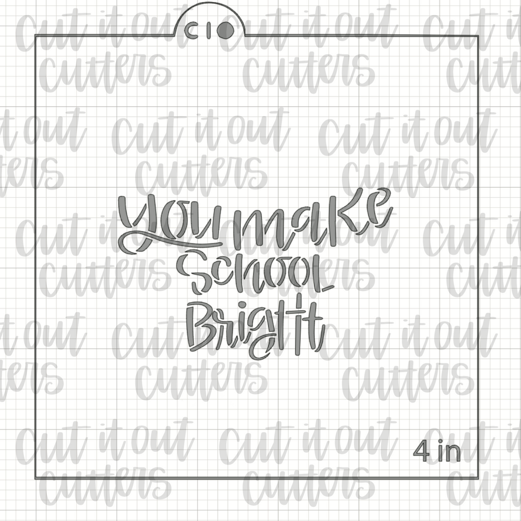 Crayon Box - You Make School Bright Cookie Stencil