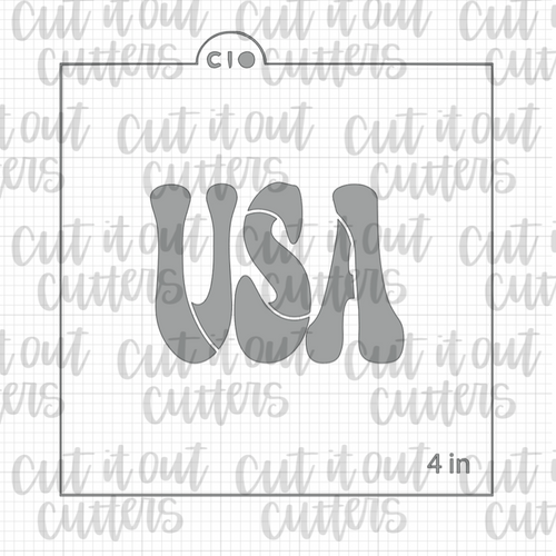 Retro USA Cookie Stencil