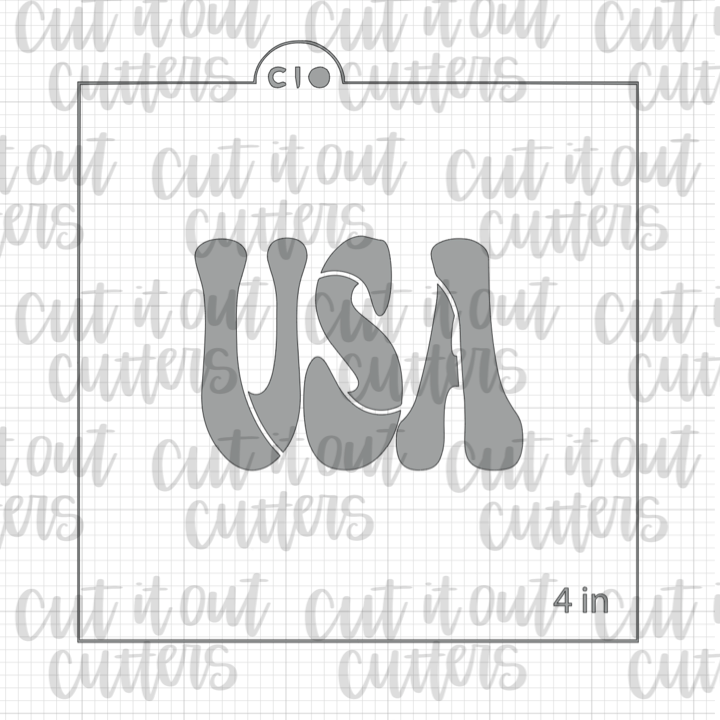 Retro USA Cookie Stencil