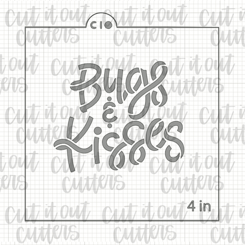 Bugs and Kisses Cookie Stencil