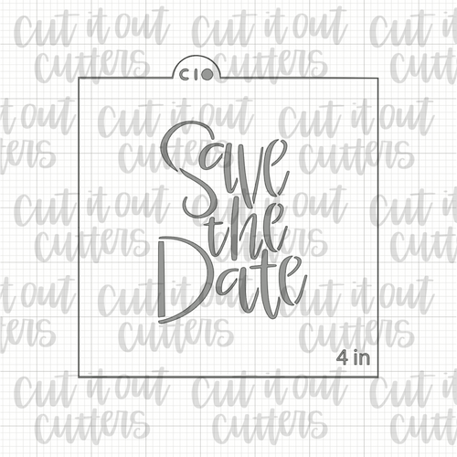 Save the Date Cookie Stencil