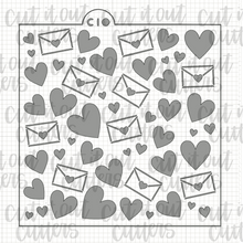 Load image into Gallery viewer, Hearts and Envelopes Cookie Stencil