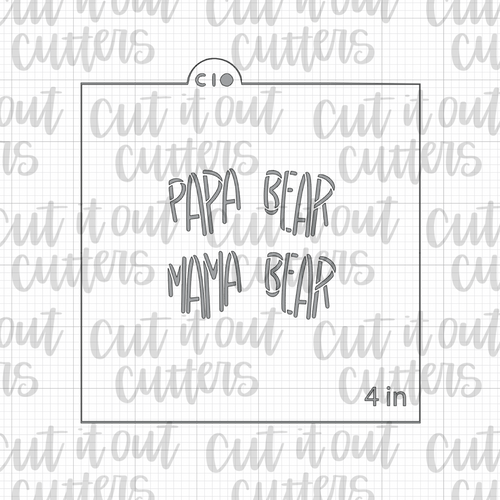 Mama/Papa Bear Shades Cookie Stencil