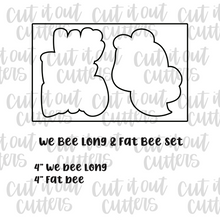 Load image into Gallery viewer, We Bee Long &amp; Fat Bee Cookie Cutter Set