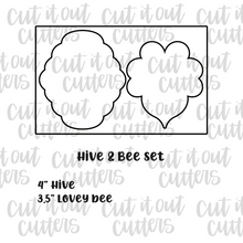 Load image into Gallery viewer, Hive &amp; Bee Cookie Cutter Set