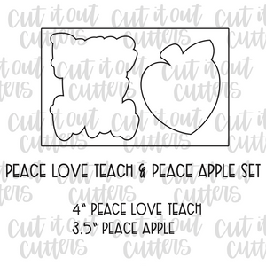 Peace Love Teach & Peace Apple Cookie Cutter Set