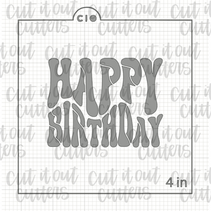 Fat Happy Birthday Cookie Stencil – Cut It Out Cutters