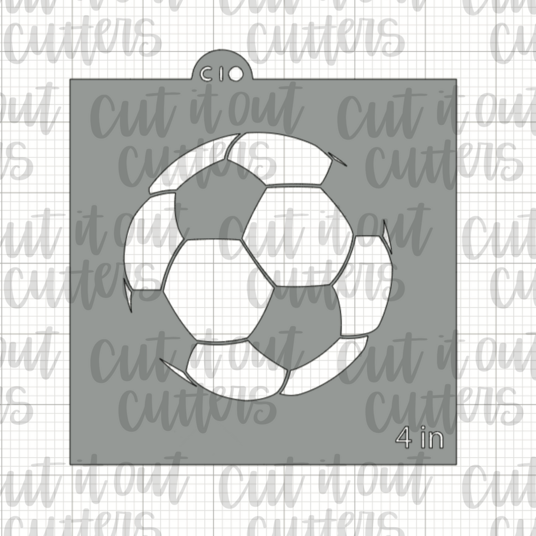 Soccer Ball Cookie Stencil – Cut It Out Cutters soccer-ball-cookie-stencil-cut-it-out-cutters