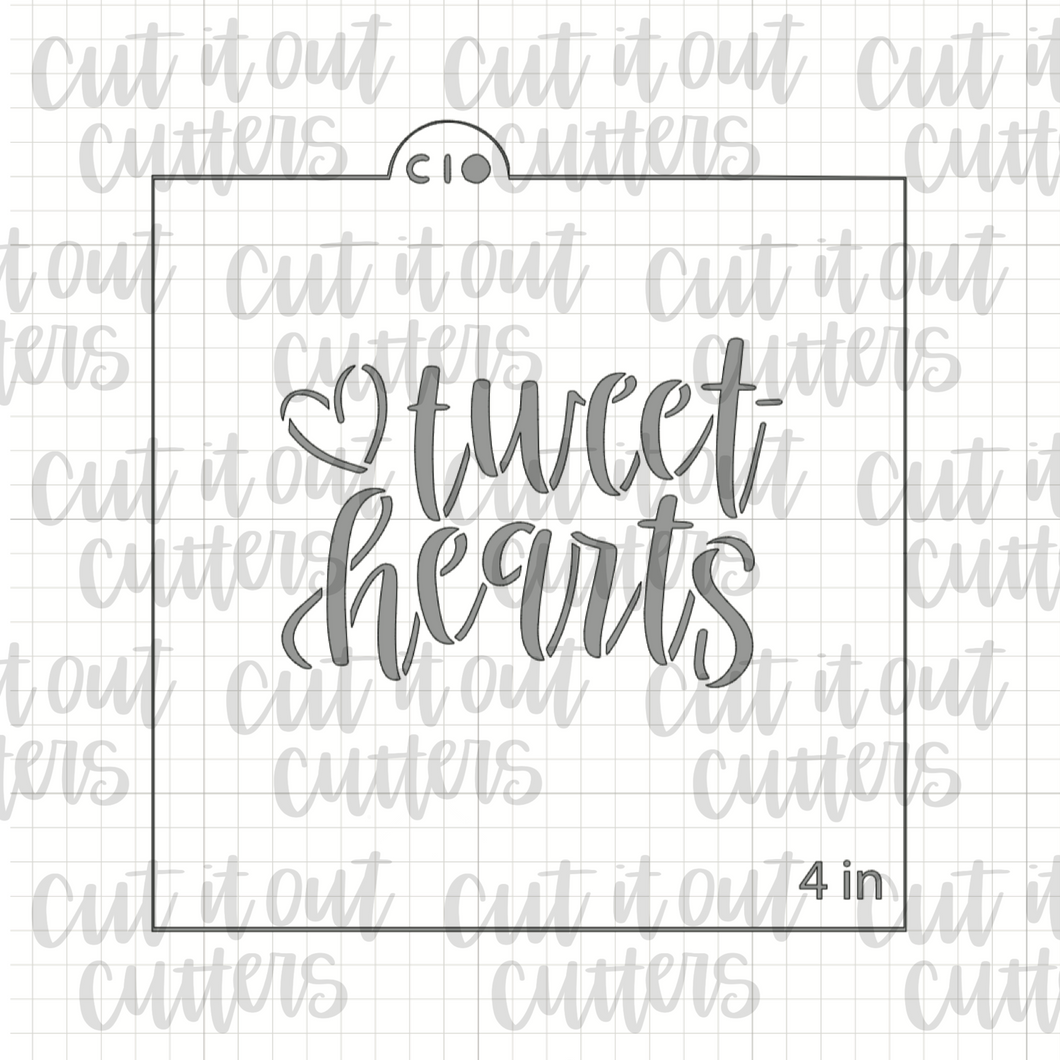 Tweet Hearts Cookie Stencil