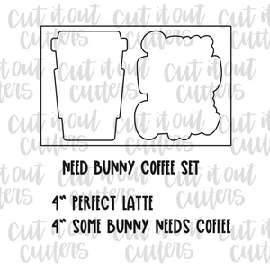 Need Bunny Coffee Cookie Cutter Set