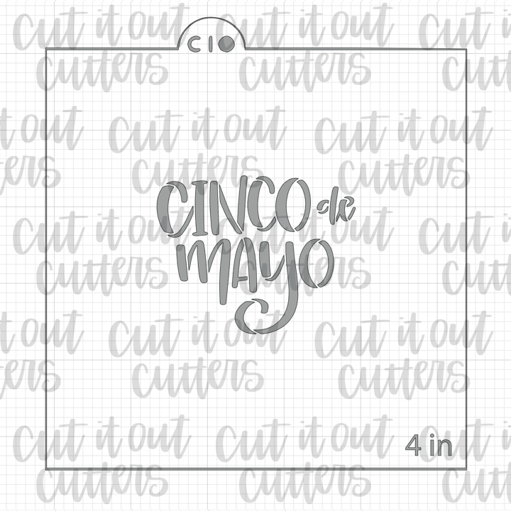 Worded Margarita - Cinco de Mayo Cookie Stencil
