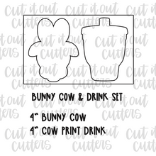 Load image into Gallery viewer, Bunny Cow &amp; Drink Cookie Cutter Set