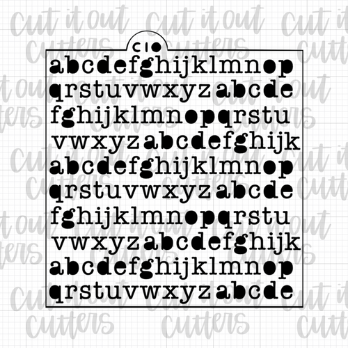 Alphabet Typewriter Cookie Stencil