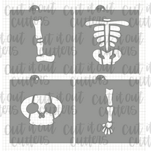 Load image into Gallery viewer, Build A Skeleton Cookie Stencil Set