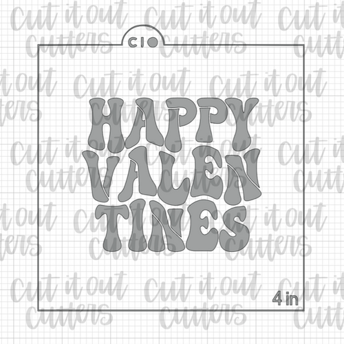 Retro Valentines Cookie Stencil