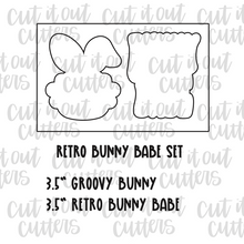 Load image into Gallery viewer, Retro Bunny Babe Cookie Cutter Set