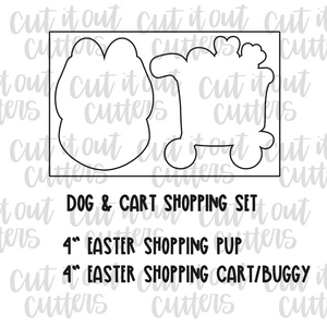 Easter Dog & Cart Shopping Cookie Cutter Set