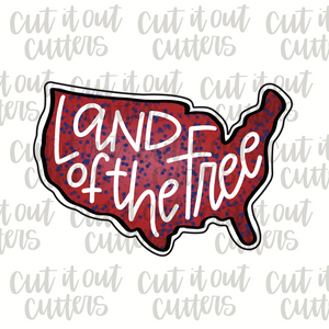 Land of the Free Cookie Stencil for United States Cutter