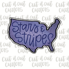 Load image into Gallery viewer, Stars &amp; Stripes Cookie Stencil for United States Cutter