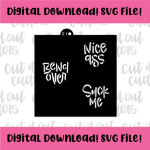 Load image into Gallery viewer, DIGITAL DOWNLOAD SVG File for 2.5&quot; Nice Ass &amp; Spank Me - Candy Hearts Stencils