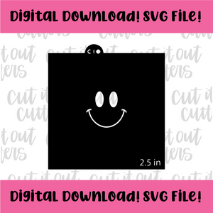DIGITAL DOWNLOAD SVG File for 2.5" Single Happy Stencil