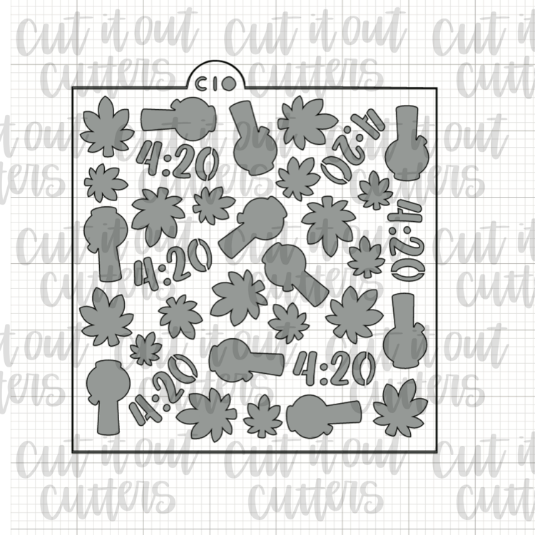 It's 4:20! 1 or 3 Piece Cookie Stencil